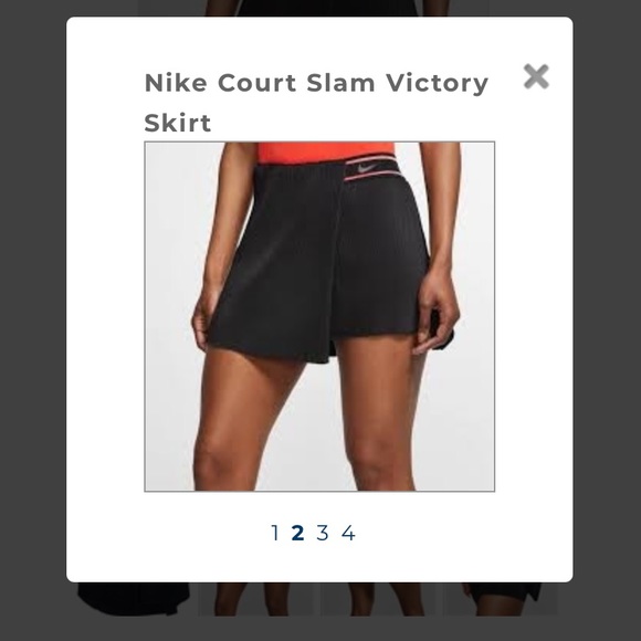 Nike court slam victory black tennis skort large